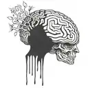 an abstract brain opening up to psychology tattoo design idea