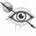 an eyeball with an arrow shooting through it withou a circle around it tattoo design idea