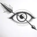 an eyeball with an arrow shooting through it withou a circle around it tattoo design idea