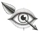an eyeball with an arrow shooting through it withou a circle around it tattoo design idea