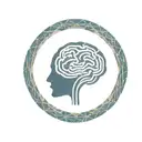 a brain inside a circular frame with geometric patterns shooting from it tattoo design idea