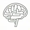 a simple minimalist line drawing of a brain as a maze tattoo design idea