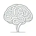 a simple minimalist line drawing of a brain as a maze tattoo design idea