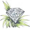 a diamond on top of a blade of grass tattoo design idea