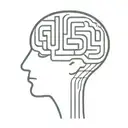 a simple minimalist line drawing of a brain as an elaborate maze with offshoots tattoo design idea