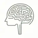 a simple minimalist line drawing of a brain as an elaborate maze tattoo design idea
