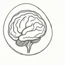 a brain inside a circular frame tattoo design idea