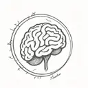a brain inside a circular frame tattoo design idea