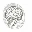 a brain inside a circular frame tattoo design idea