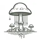 an abstract nuclear explosion mushroom cloud tattoo design idea
