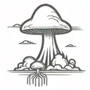 an abstract nuclear explosion mushroom cloud tattoo design idea