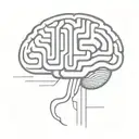 a simple minimalist line drawing of a brain as a maze tattoo design idea
