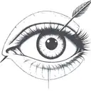 a pair of eyes with an arrow dart stuck in the iris tattoo design idea