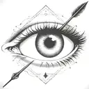 a pair of eyes with an arrow dart stuck in the iris tattoo design idea