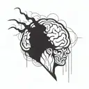 an abstract brain opening up to psychology tattoo design idea