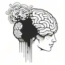 an abstract brain opening up to psychology tattoo design idea