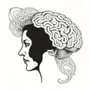 an abstract brain opening up to psychology tattoo design idea