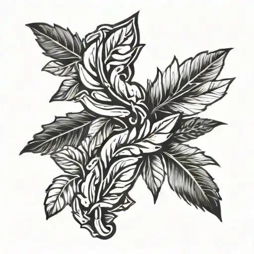 laurel wreath and fist tattoo design idea