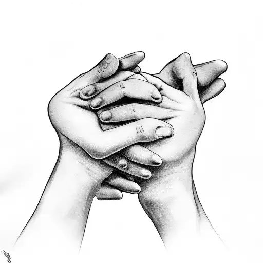 Bible Verse, hands reaching to touch each other, Scrol  tattoo design idea