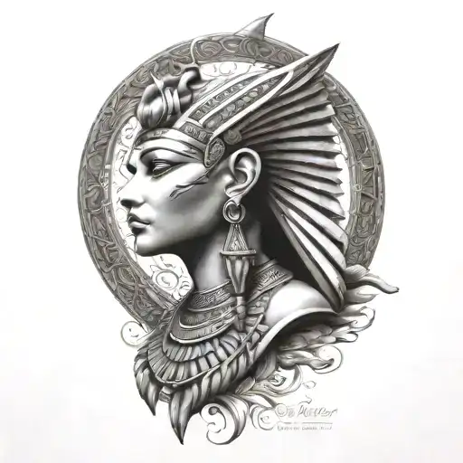 beautiful  egyptian goddess tattoo design idea