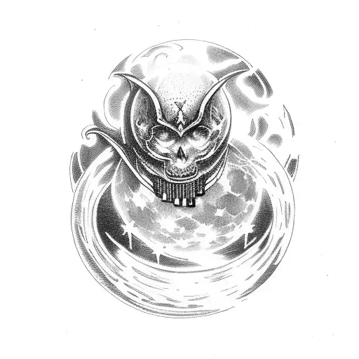 Tarot card with the moon tattoo design idea