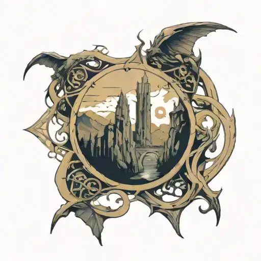 It will be from elbow to wrist, featuring the LOTR universe and taking Argonath and the broken sword (narsil) as the main theme. tattoo design idea