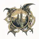 It will be from elbow to wrist, featuring the LOTR universe and taking Argonath and the broken sword (narsil) as the main theme. tattoo design idea
