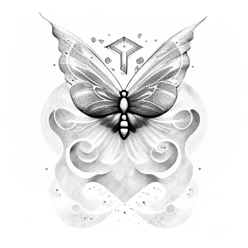 butterfly, heart, shooting star, sea wave tattoo design idea
