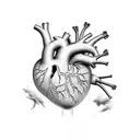 Tattoo design of Anatomical heart in the desert a thousand miles from nowhere fading like dust in the wind as cold as ic tattoo design idea