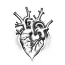 Tattoo design of Anatomical heart in the desert a thousand miles from nowhere fading like dust in the wind as cold as ic tattoo design idea