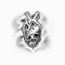 Tattoo design of Anatomical heart in the desert a thousand miles from nowhere fading like dust in the wind as cold as ic tattoo design idea