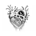 Tattoo design of Anatomical heart in the desert a thousand miles from nowhere fading like dust in the wind as cold as ic tattoo design idea