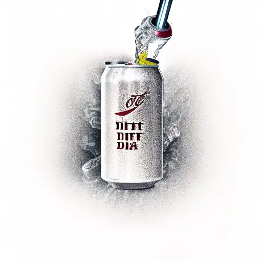 diet coke with rose tattoo design idea