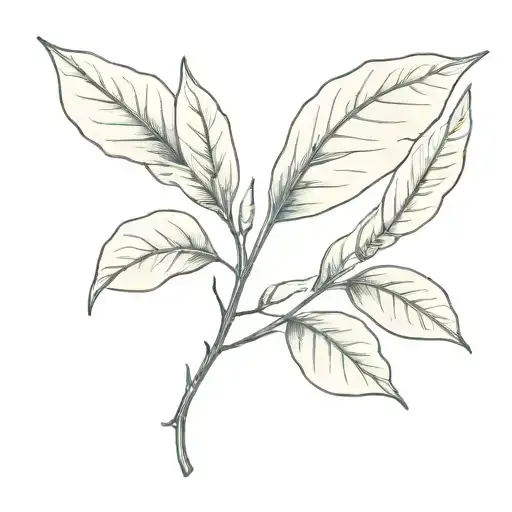 A minimalist tattoo of a bay leaf with a hidden dumbbell silhouette to showcase your dual passions for fitness and herbalism tattoo design idea