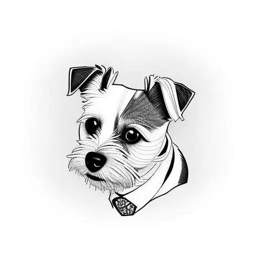 jack russell head tattoo design idea