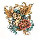 virgo and Taurus symbol intertwined tattoo design idea
