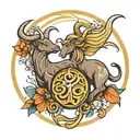 virgo and Taurus symbol intertwined tattoo design idea