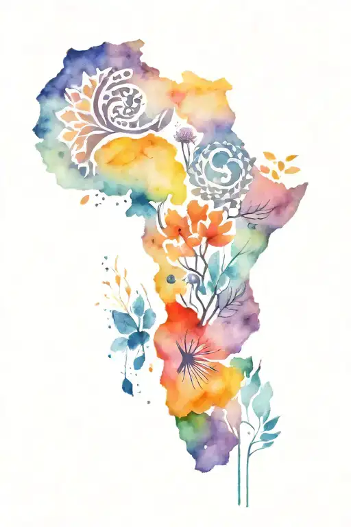 AFRICAN AND ORISHA ELEMENTS tattoo design idea