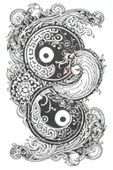 electric and yin yang  tattoo design idea