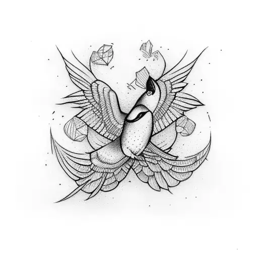 the cage birds sings tattoo design idea