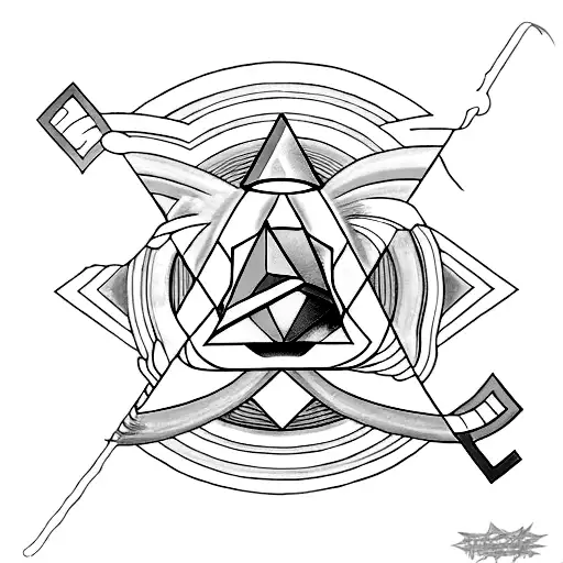 The Pink Floyd prism incorporating the three Ohm symbols tattoo design idea