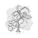 pistachio tree branch tattoo design idea