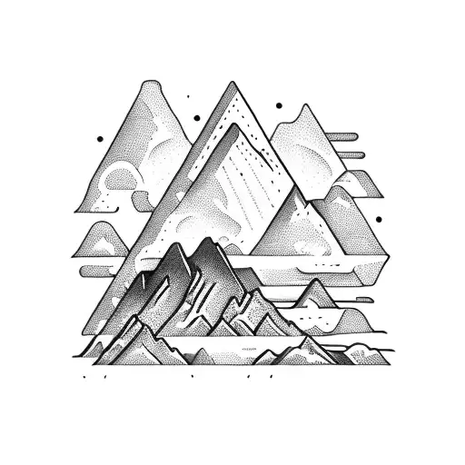 A grunge rock-inspired guitar with mountains in the background tattoo design idea