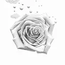 rose in clouds tattoo design idea