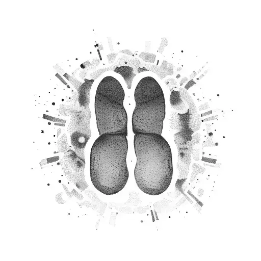 Footprints of a child with the name Paxton tattoo design idea