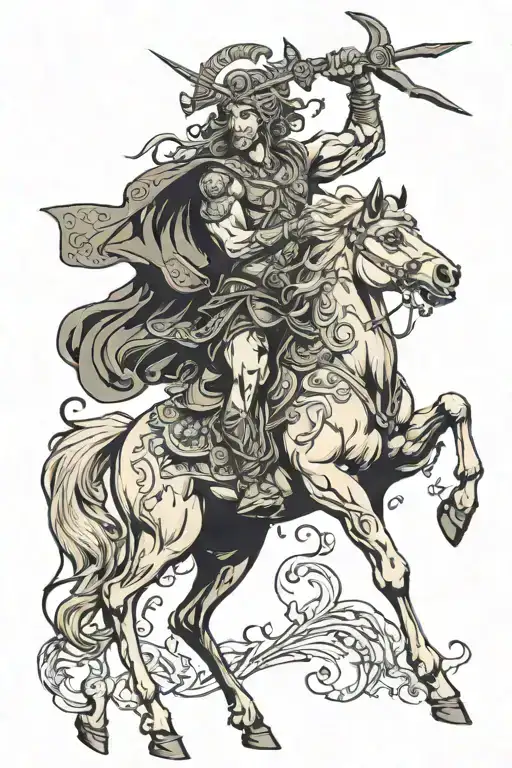 sagittarius centaur bending tattoo design idea