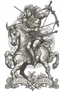 sagittarius centaur bending tattoo design idea