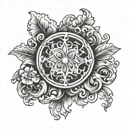 ornament shaded design for chest piece tattoo design idea