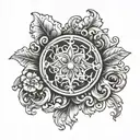 ornament shaded design for chest piece tattoo design idea
