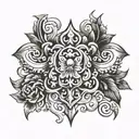 ornament shaded design for chest piece tattoo design idea